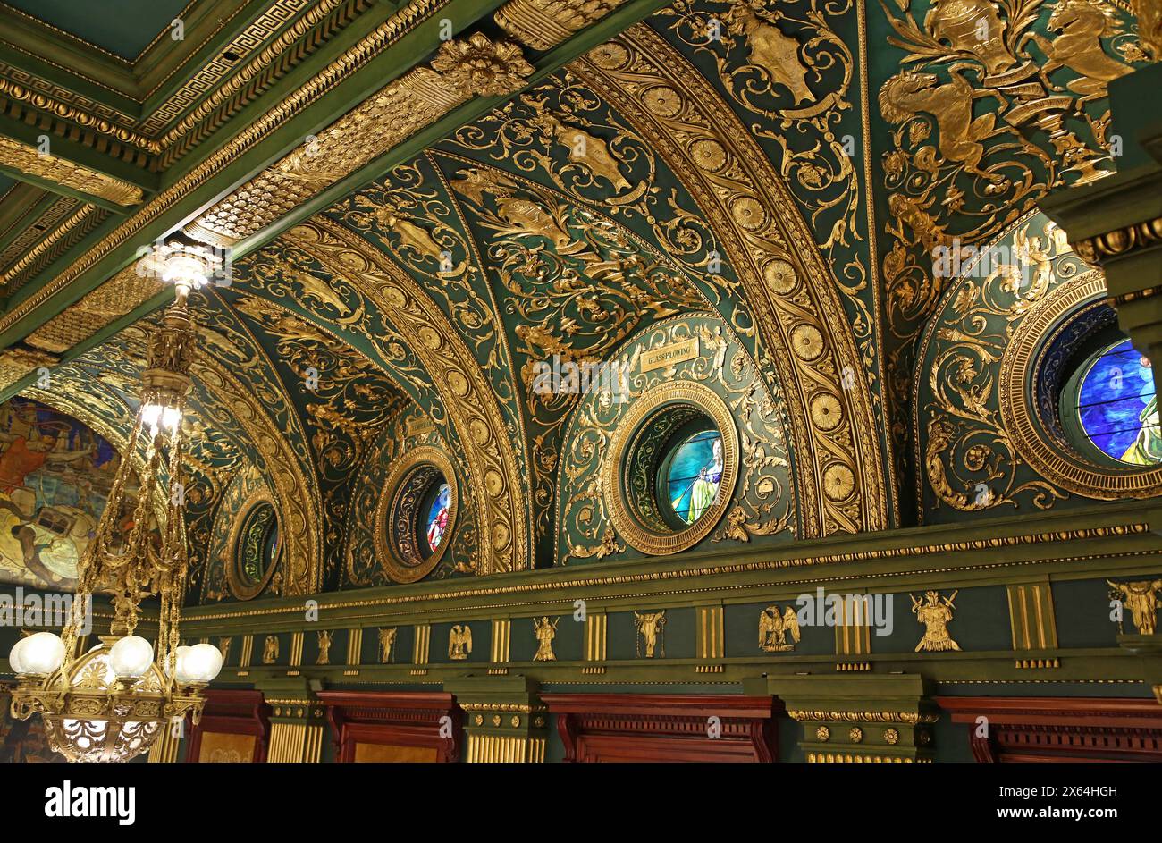 Decorazione della camera del Senato - Campidoglio, Harrisburg, Pennsylvania Foto Stock