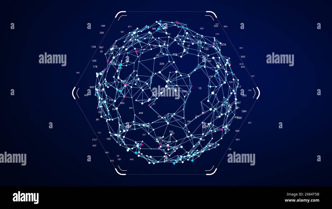 Analisi dei big data con intelligenza artificiale e apprendimento automatico. Rete neurale artificiale, scienza dei dati e tecnologia di intelligenza artificiale. Previsione per la busine Foto Stock