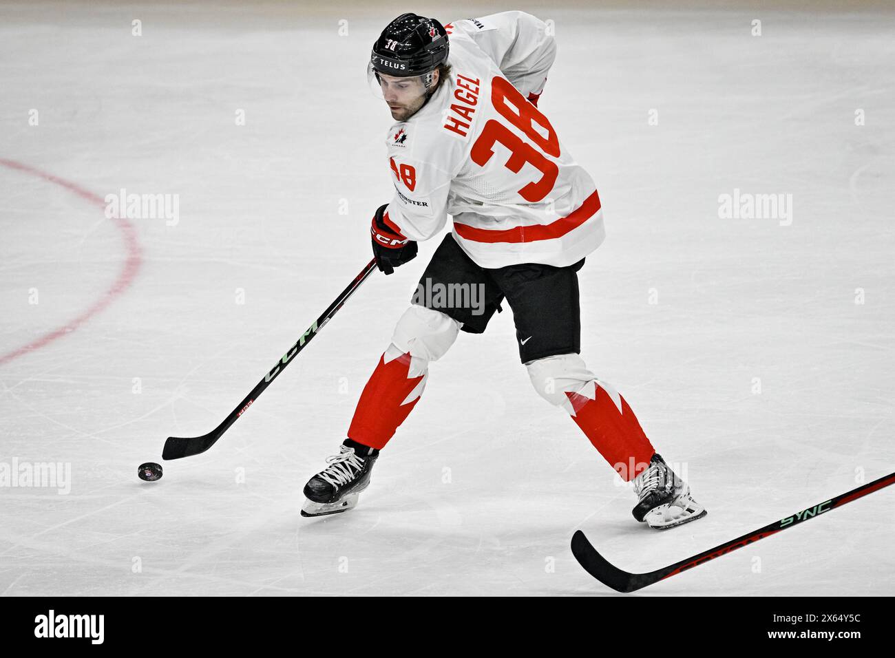 Danimarca vs Canada, partita Del gruppo A del Campionato del mondo 2024 IIHF, a Praga, Repubblica Ceca, il 12 maggio 2024. Brandon Hagel del Canada. (Foto CTK/V Foto Stock