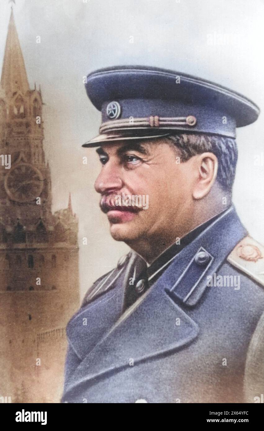 Stalin, Joseph Vissarionovich, 18.12.1879 - 5,3.1953, statista sovietico, ritratto, INTORNO AGLI ANNI '1940, ULTERIORI DIRITTI-INFORMAZIONI-AUTORIZZAZIONE-NON-DISPONIBILI Foto Stock