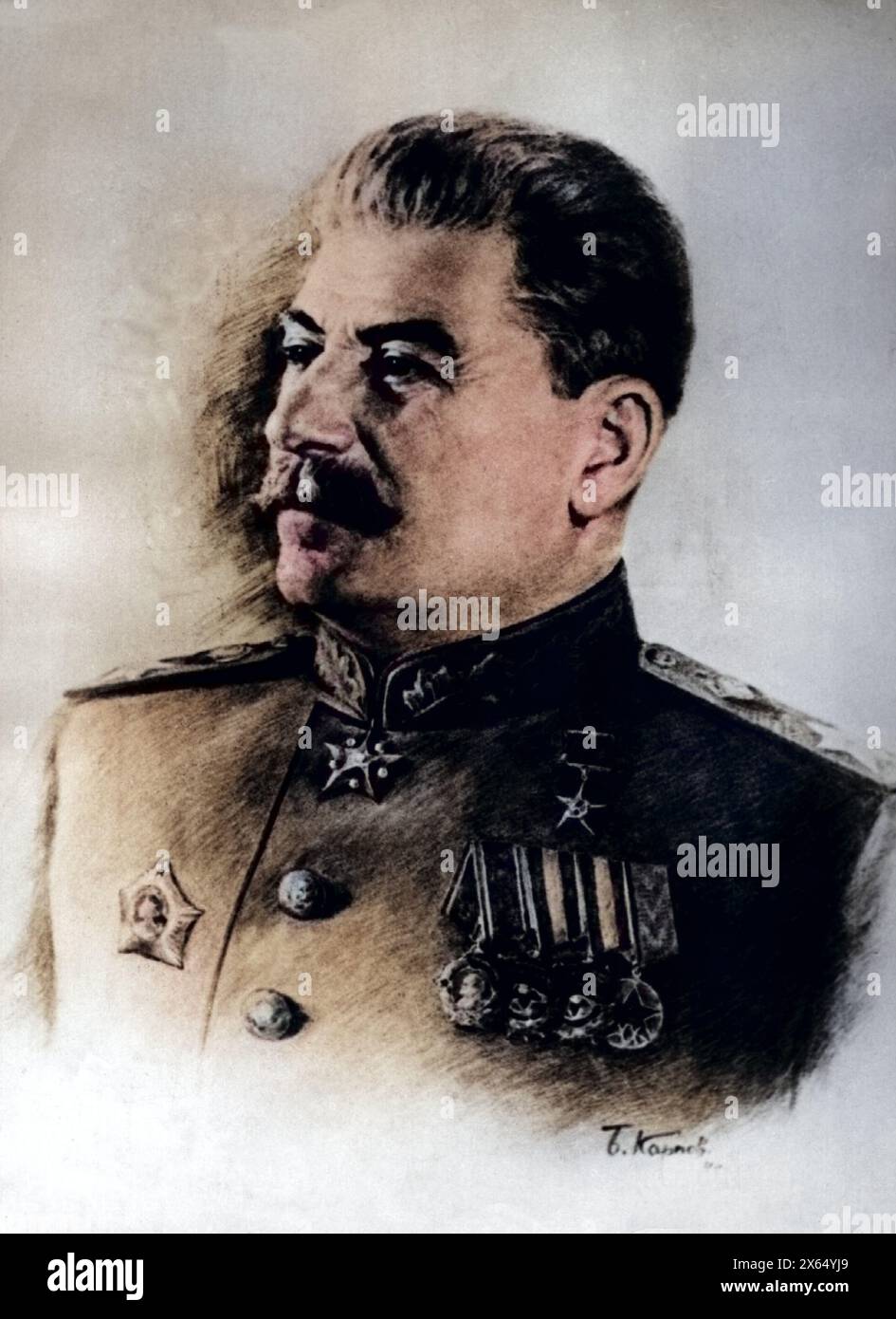 Stalin, Joseph Vissarionovich, 18.12.1879 - 5,3.1953, statista sovietico, ritratto, ULTERIORI-DIRITTI-AUTORIZZAZIONE-INFORMAZIONI-NON-DISPONIBILI Foto Stock