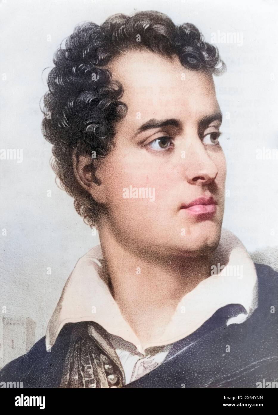 Byron, George Gordon Noel 22.1.1788 - 19.4,1824, poeta britannico, ritratto, ADDITIONAL-RIGHTS-CLEARANCE-INFO-NOT-AVAILABLE Foto Stock
