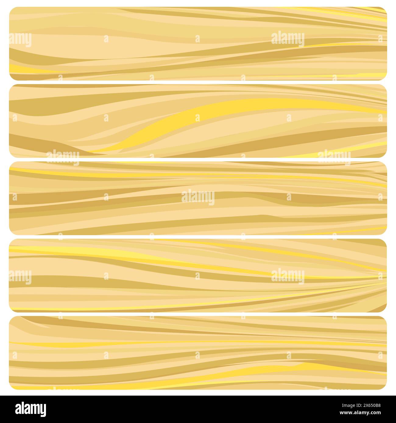 Cinque tavole di legno. Struttura in legno astratto vettoriale con design piatto. Illustrazione Vettoriale