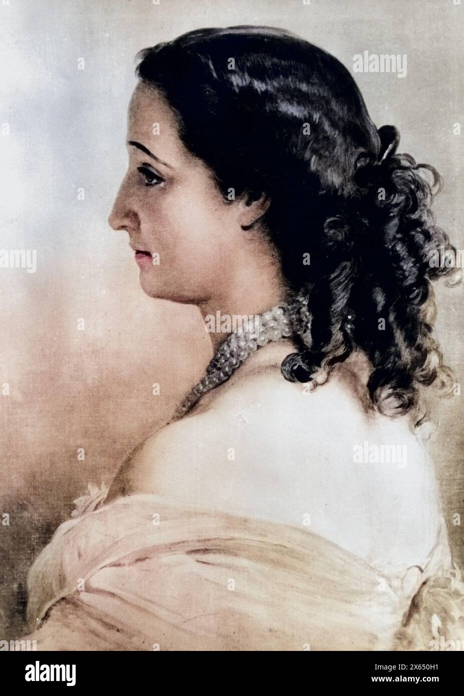 Eugenie, 5,51826 - 11.7,1920, consorte imperatrice di Francia 30.1.1853 - 4,9.1870, ritratto, DIRITTI AGGIUNTIVI-CLEARANCE-INFO-NOT-AVAILABLE Foto Stock