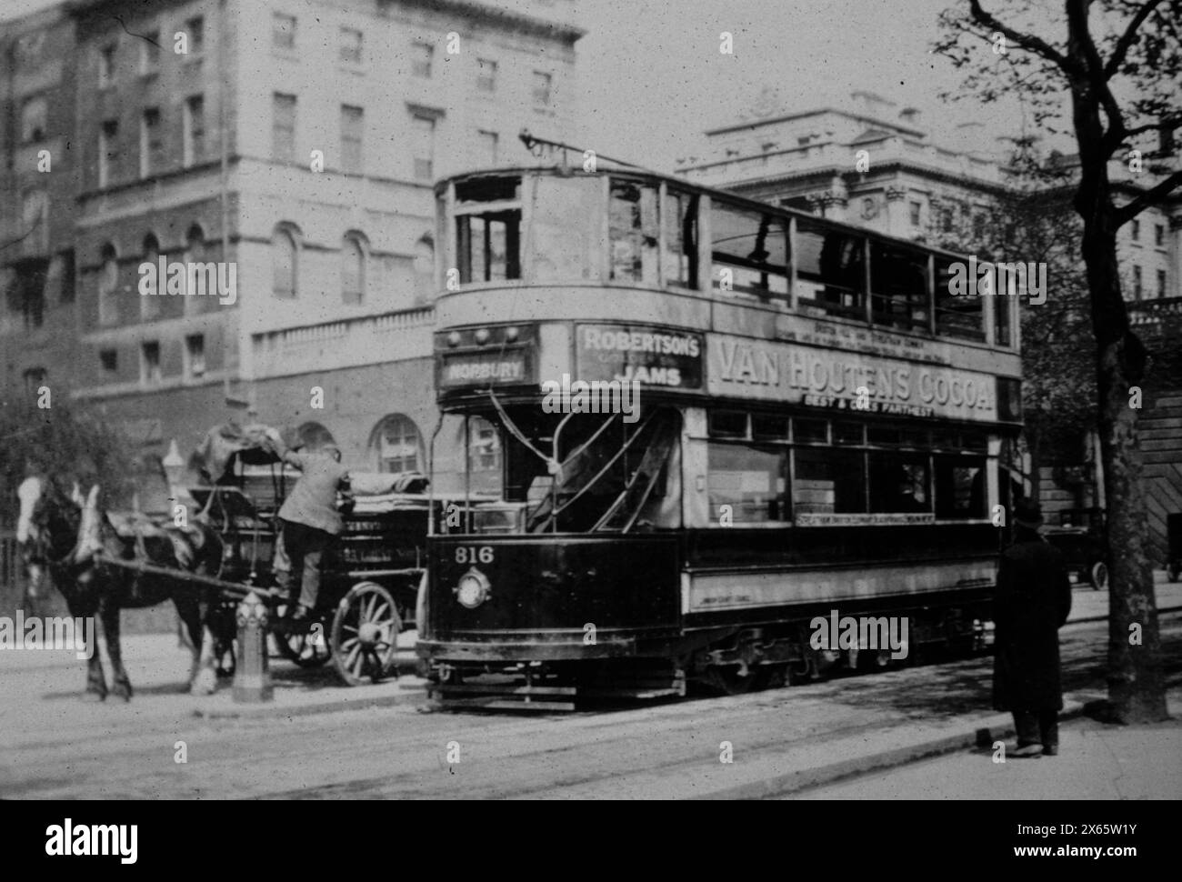 Tram elettrico, Londra Regno Unito anni '1910 Foto Stock