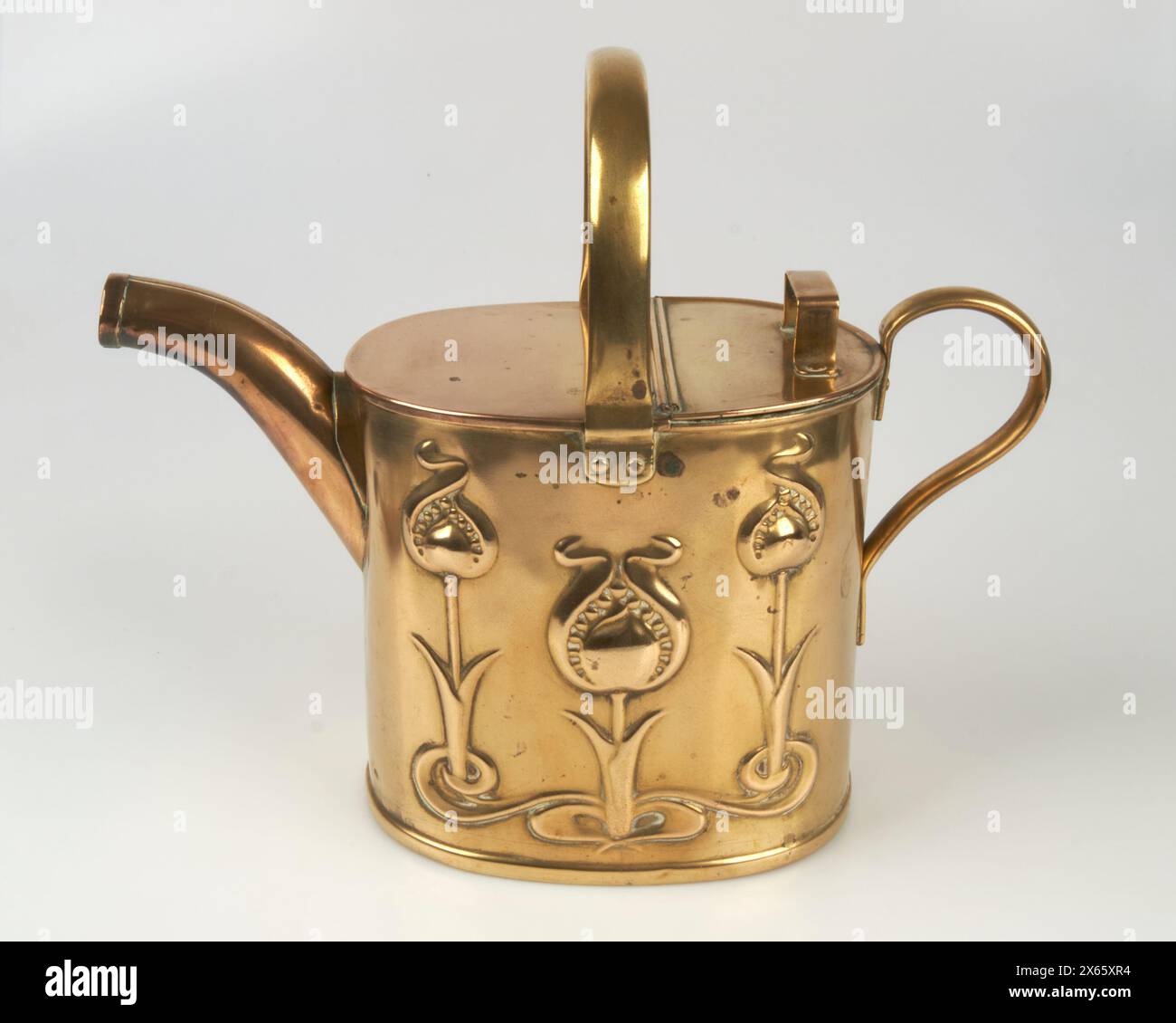 Antica Sankey & Sons degli anni '1900, l'innaffiatura di ottone può essere in eccellenti condizioni originali. Foto Stock
