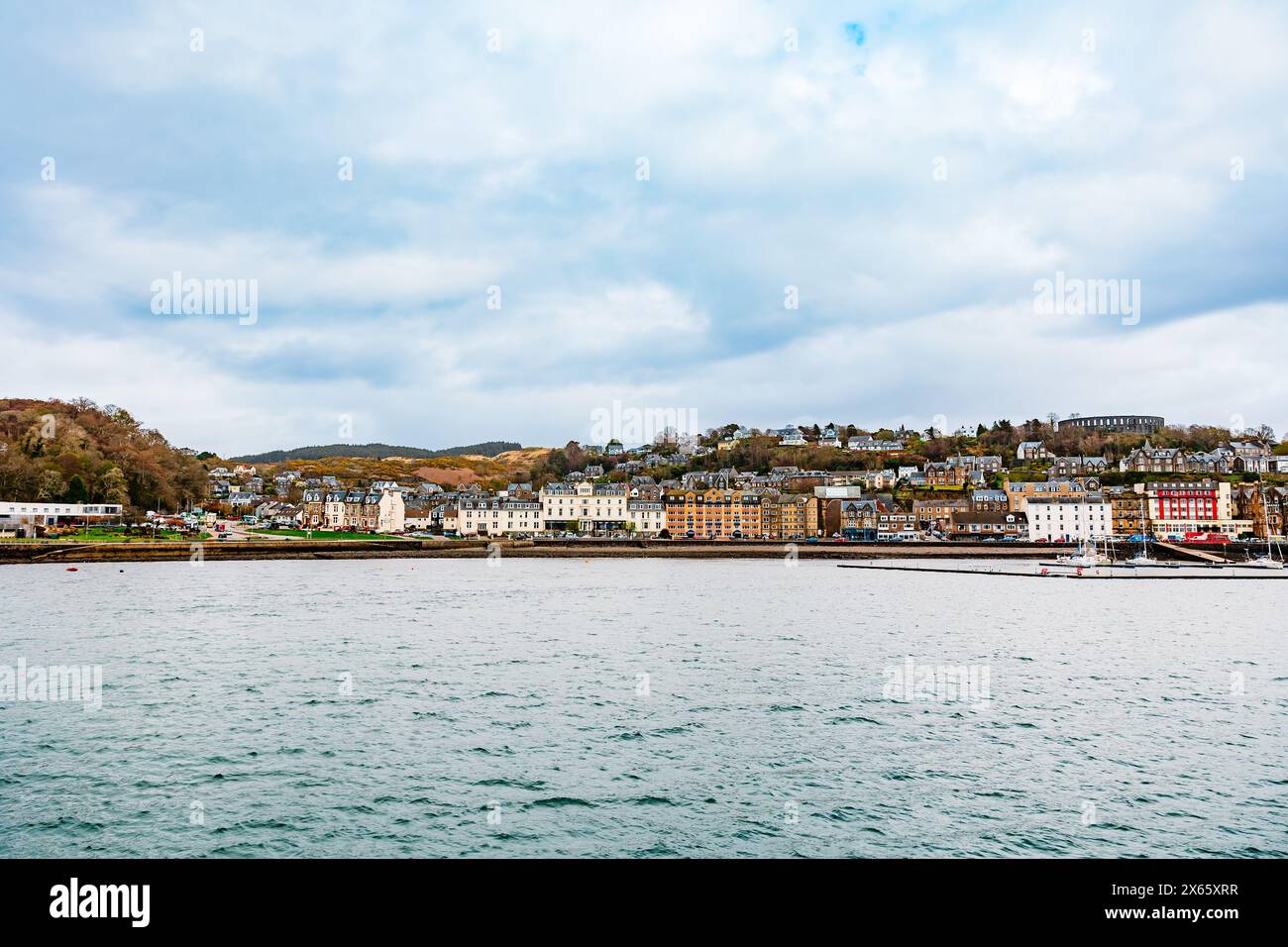 Vista di Oban Scotland dalla baia di Oban Foto Stock