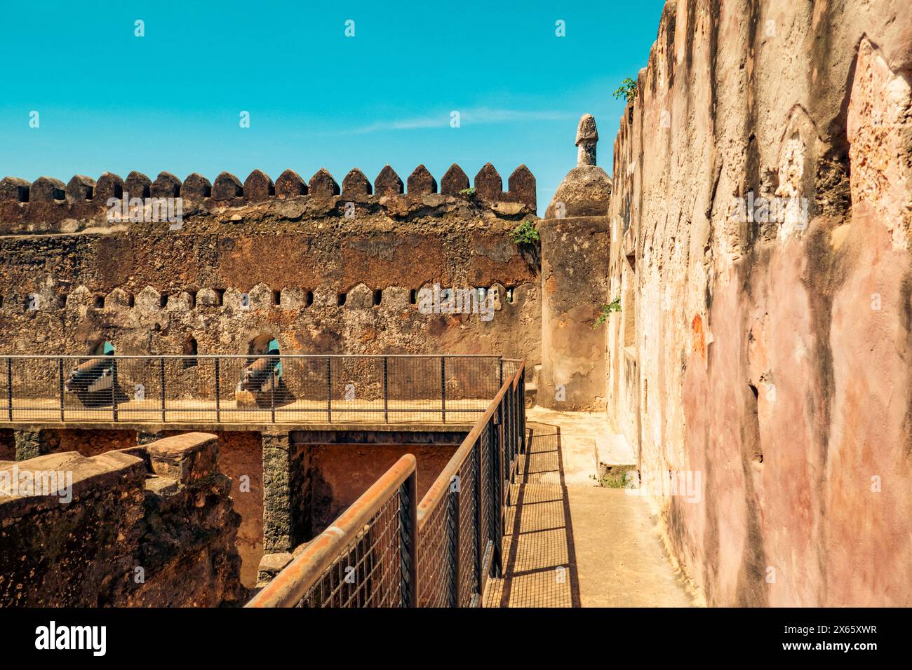 Le rovine di Fort Jesus a Mombasa, Kenya Foto Stock