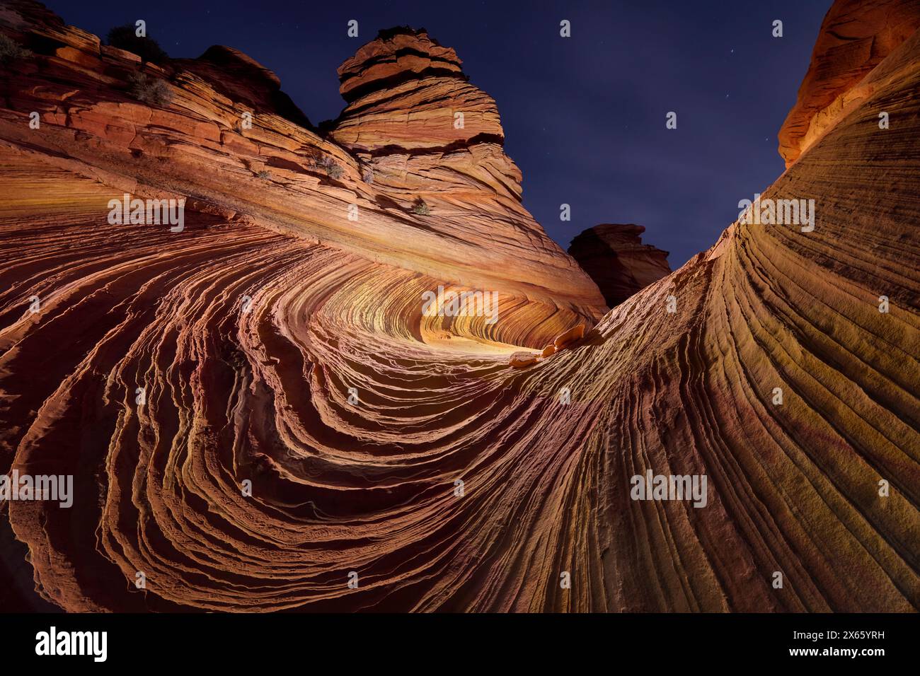 Una formazione rocciosa conosciuta come la seconda onda, sorella del famoso Foto Stock