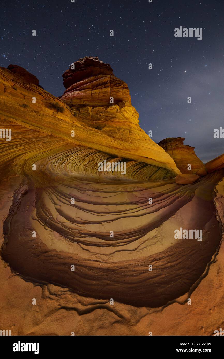 Una formazione rocciosa conosciuta come la seconda onda, sorella del famoso Foto Stock