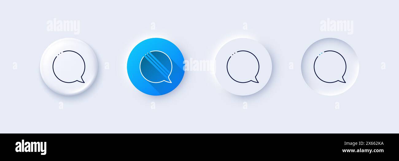 Icona a forma di bolla vocale. Segnale chat. Messaggio sui social media. Icone di linea. Vettore Illustrazione Vettoriale