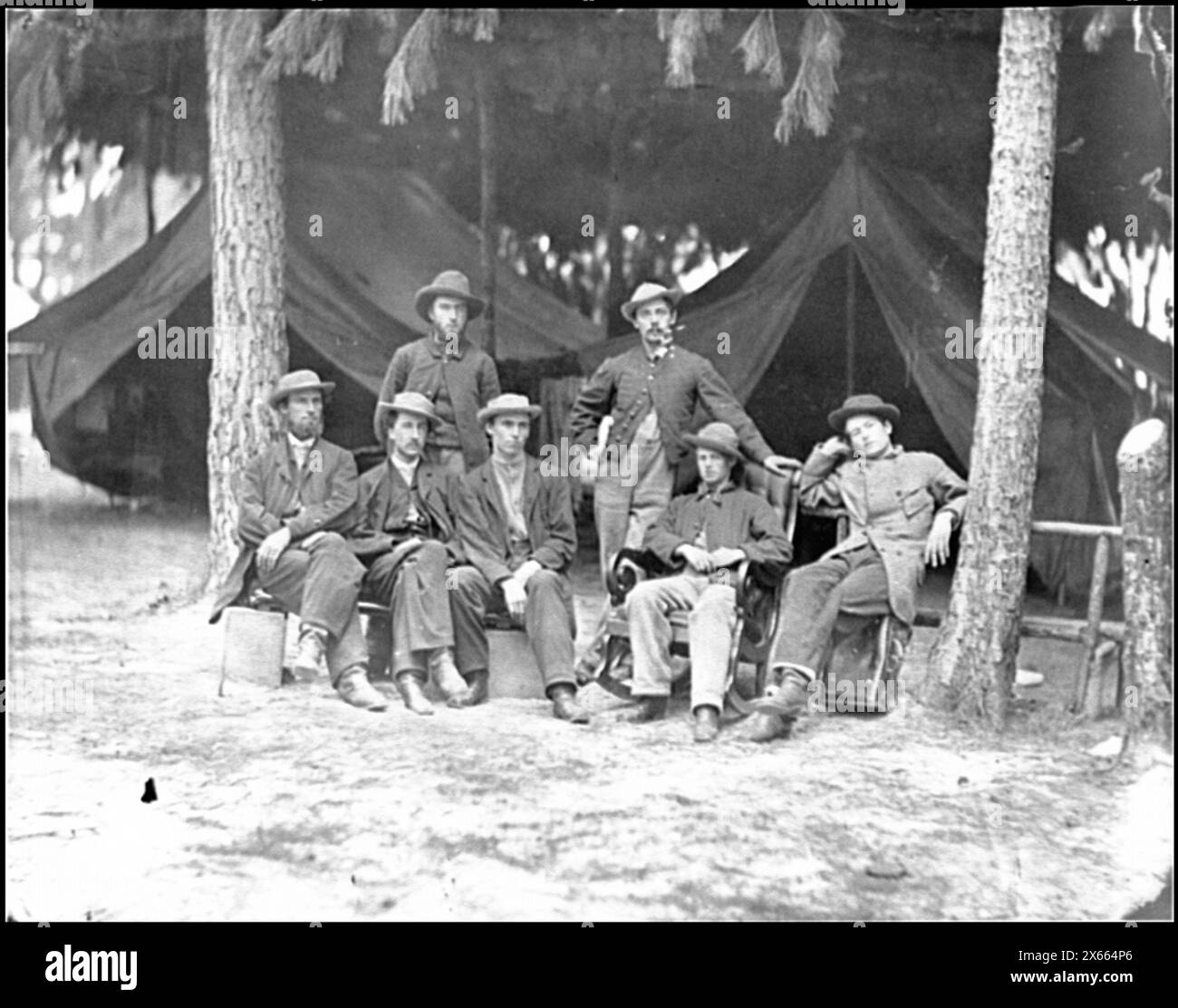 Petersburg, Va.. Operatori telegrafici militari presso il quartier generale, fotografie della guerra civile 1861-1865 Foto Stock