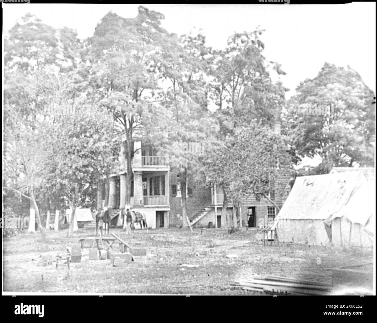 Fairfax Court House, Virginia Casa usata come quartier generale dal generale G.B. McClellan e dal generale P.G.T. Beauregard, Civil War Photographs 1861-1865 Foto Stock