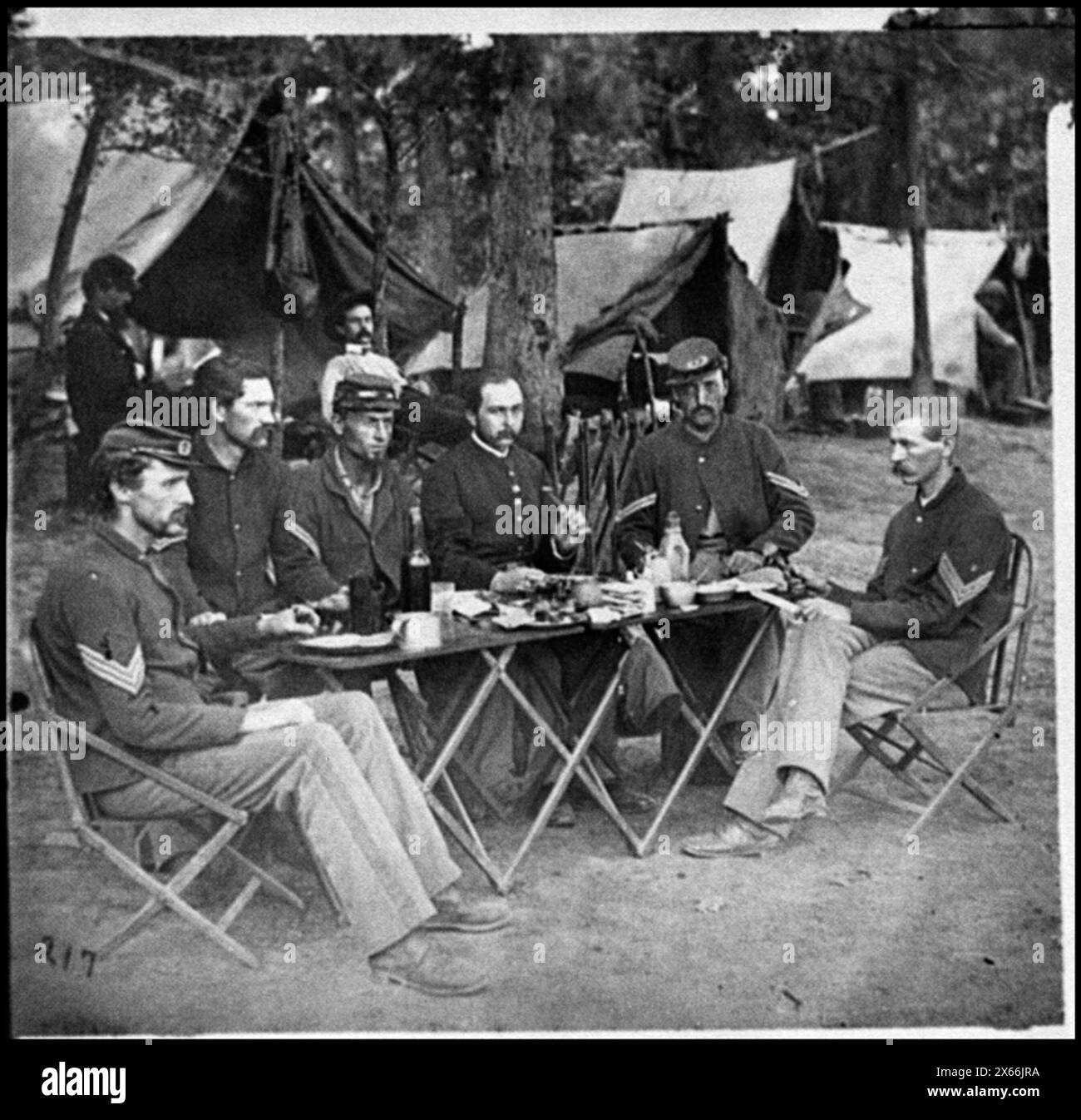 Bealeton, Virginia La mensa dei noncommissari della Co. D, 93d New York Infantry, Civil War Photographs 1861-1865 Foto Stock