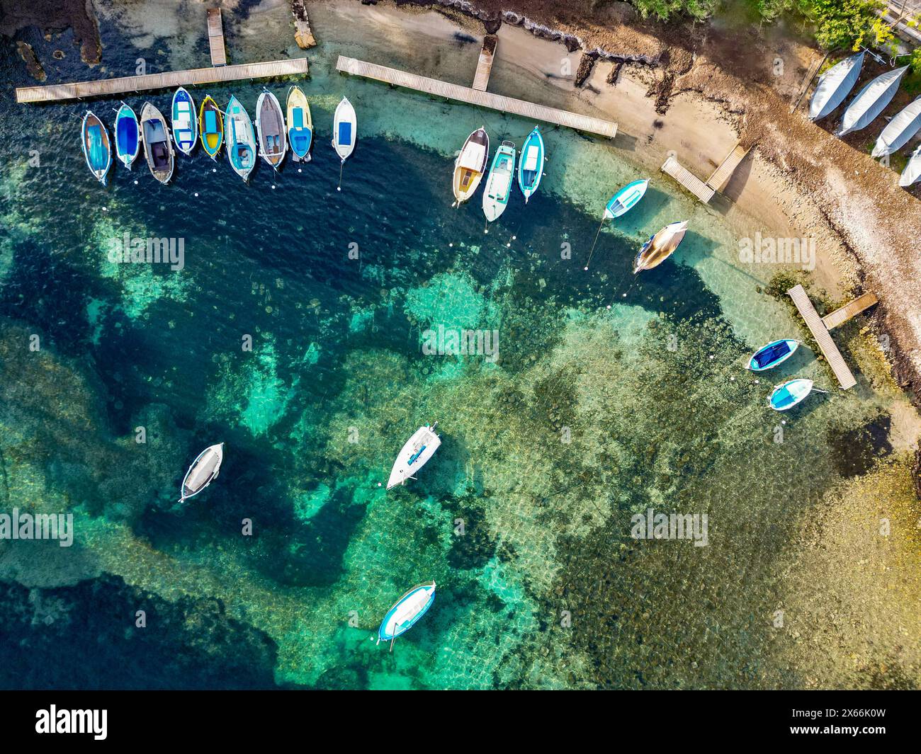 Visione aerea della Costa Azzurra di Cap Antibes Foto Stock