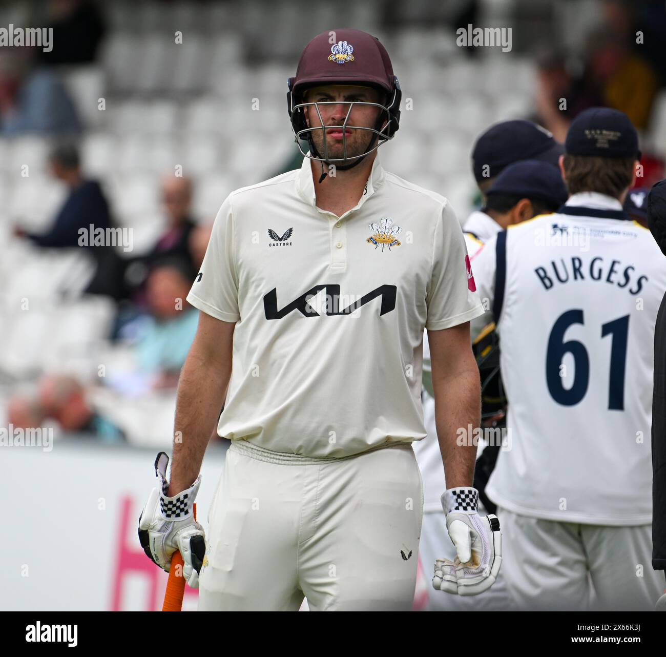 Ovale, Inghilterra. 13 maggio 2024. Dom Sibley del Surrey County Cricket Club durante il Vitality County Championship match tra Surrey CCC e Warwickshire CCC. Crediti: Nigel Bramley/Alamy Live News Foto Stock
