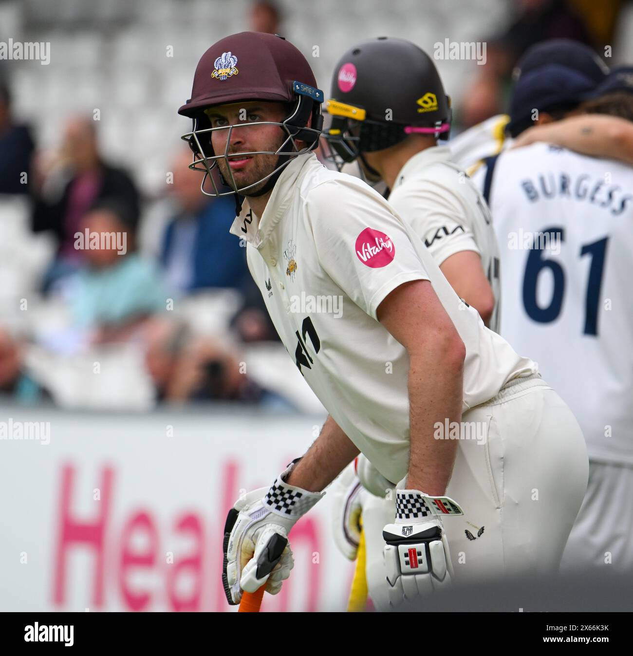 Ovale, Inghilterra. 13 maggio 2024. Dom Sibley del Surrey County Cricket Club durante il Vitality County Championship match tra Surrey CCC e Warwickshire CCC. Crediti: Nigel Bramley/Alamy Live News Foto Stock