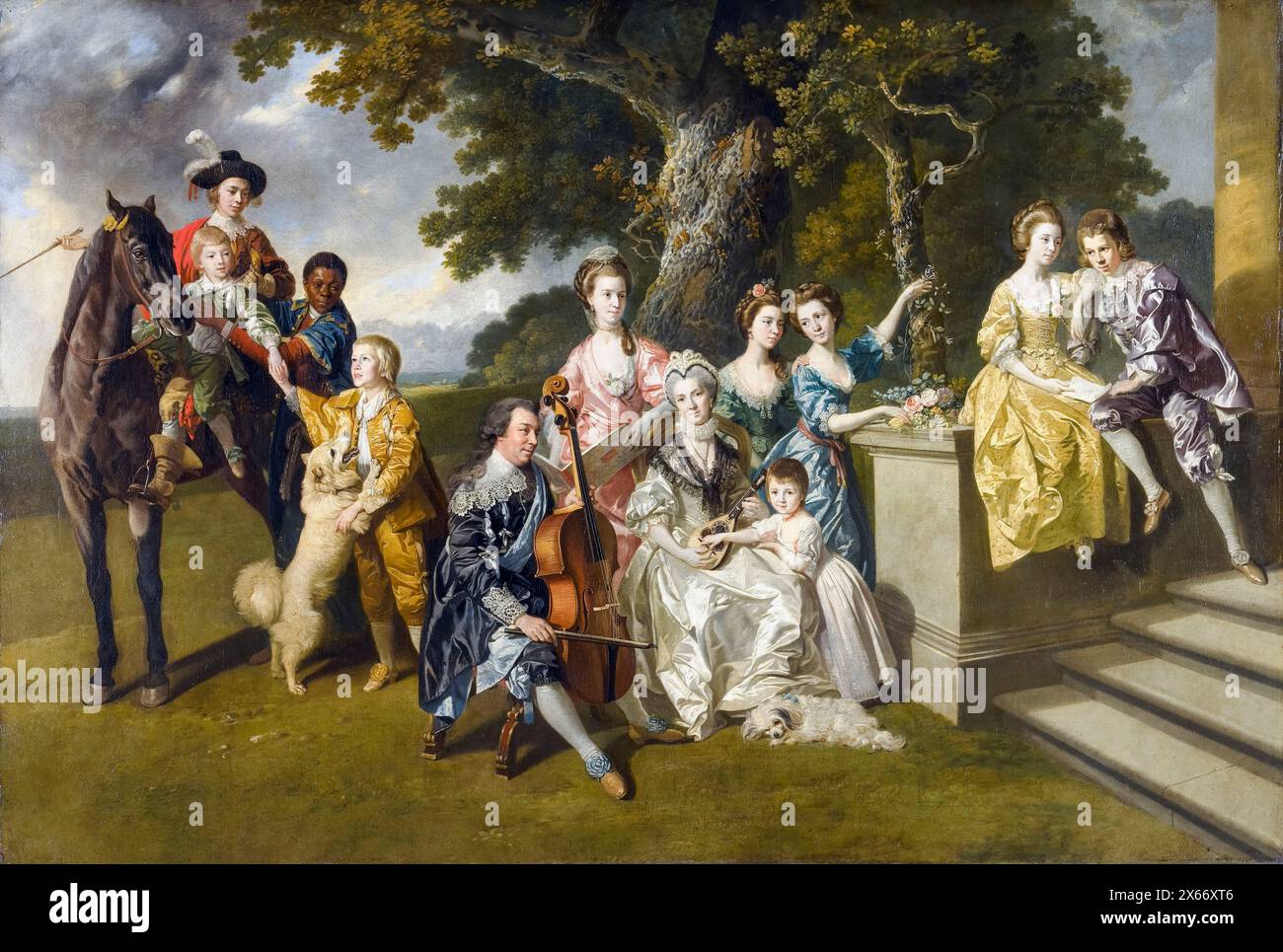 Johann Zoffany, la famiglia di Sir William Young, ritratto a olio su tela, 1767-1769 Foto Stock