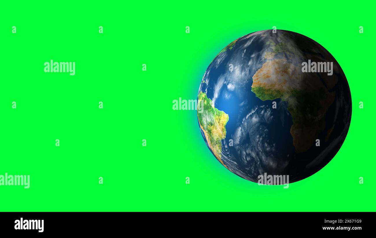 una terra ruota sullo sfondo nero. Elementi di questa immagine forniti dalla NASA. Foto Stock