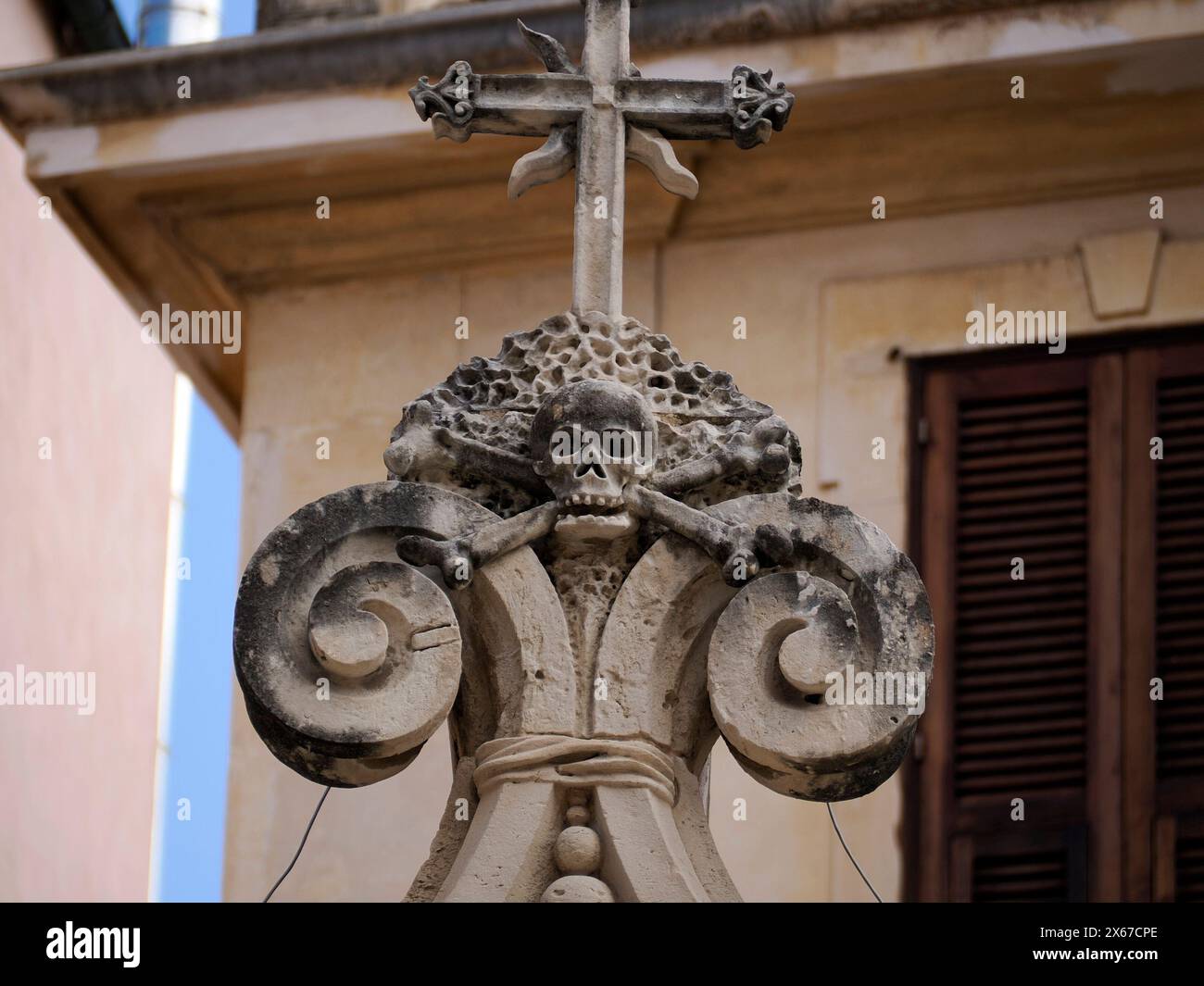 Siracusa, particolare di Ortigia, principale cathredal nella città di Siracusa in Italia Foto Stock