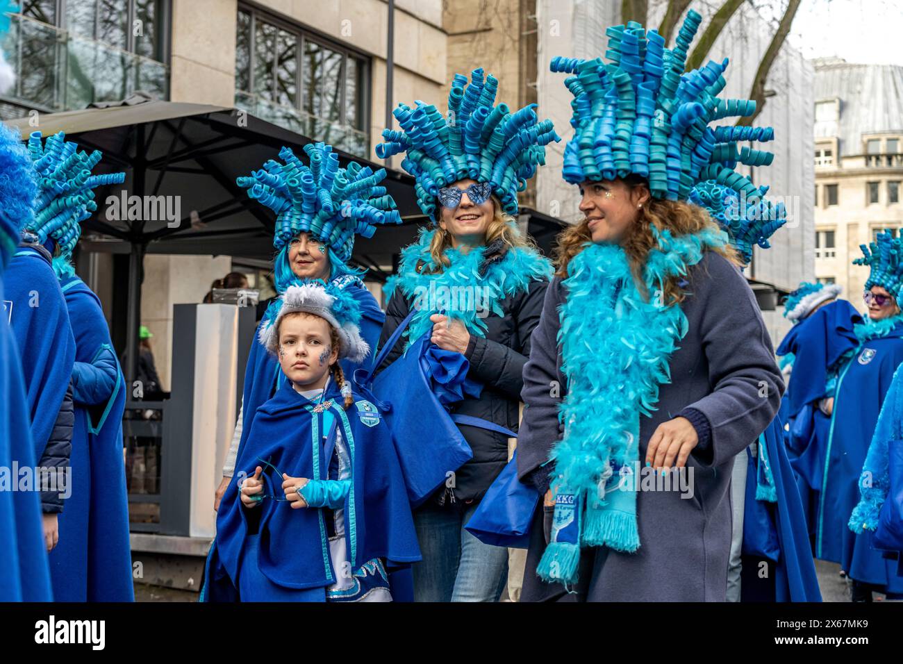 Sfilata del lunedì delle rose sfilata del Carnevale a Düsseldorf, Renania settentrionale-Vestfalia, Germania, Europa Foto Stock