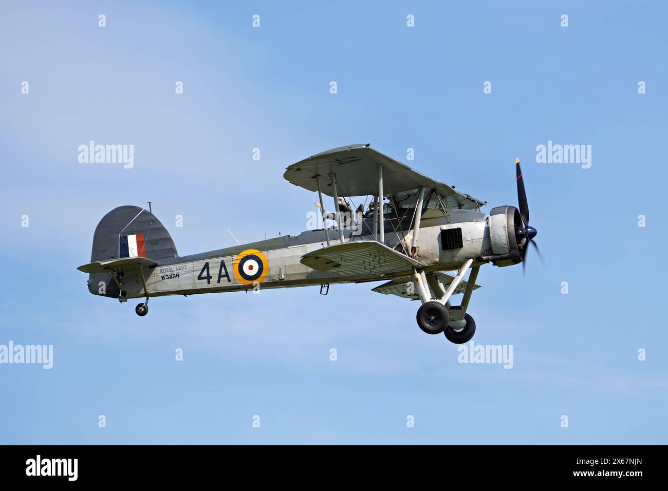 Fairey Swordfish Mk1 W5856 espone alla Shuttleworth Collection Old Warden Best of British Air Show maggio 2024 Foto Stock
