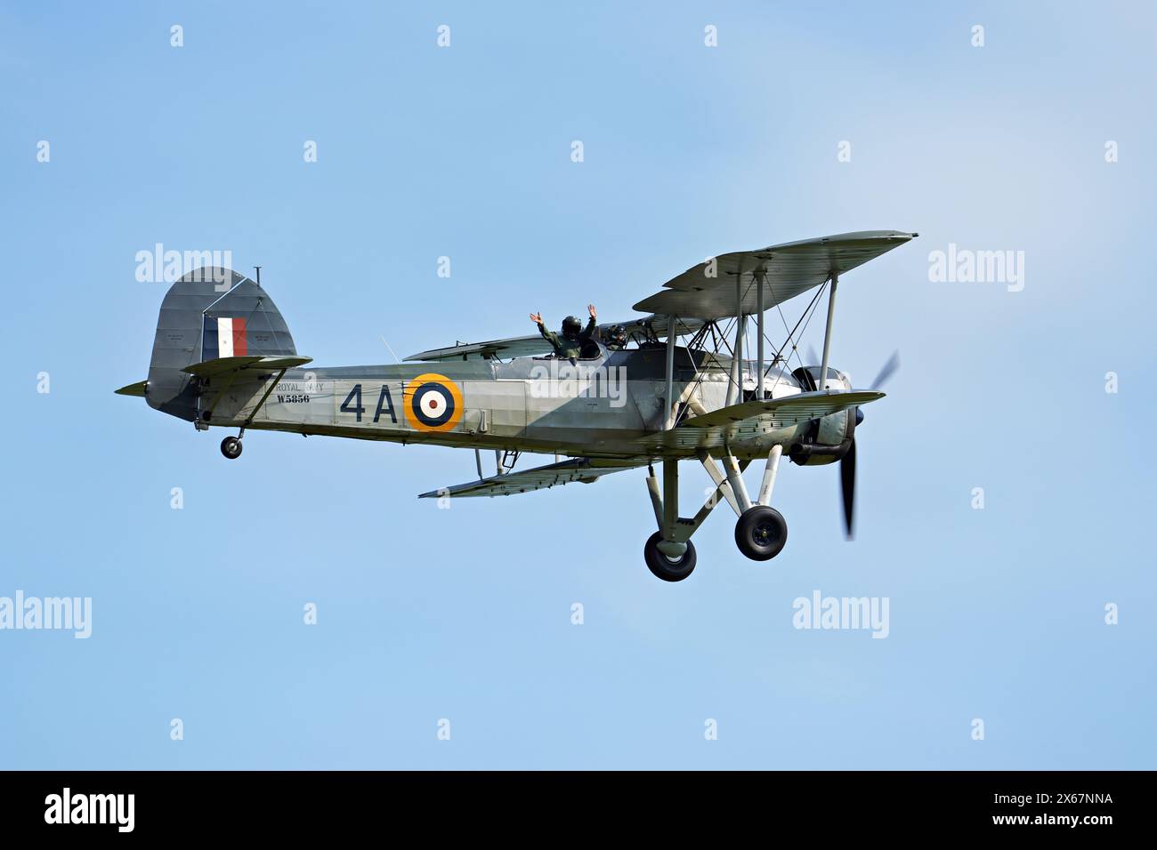 Fairey Swordfish Mk1 W5856 espone alla Shuttleworth Collection Old Warden Best of British Air Show maggio 2024 Foto Stock