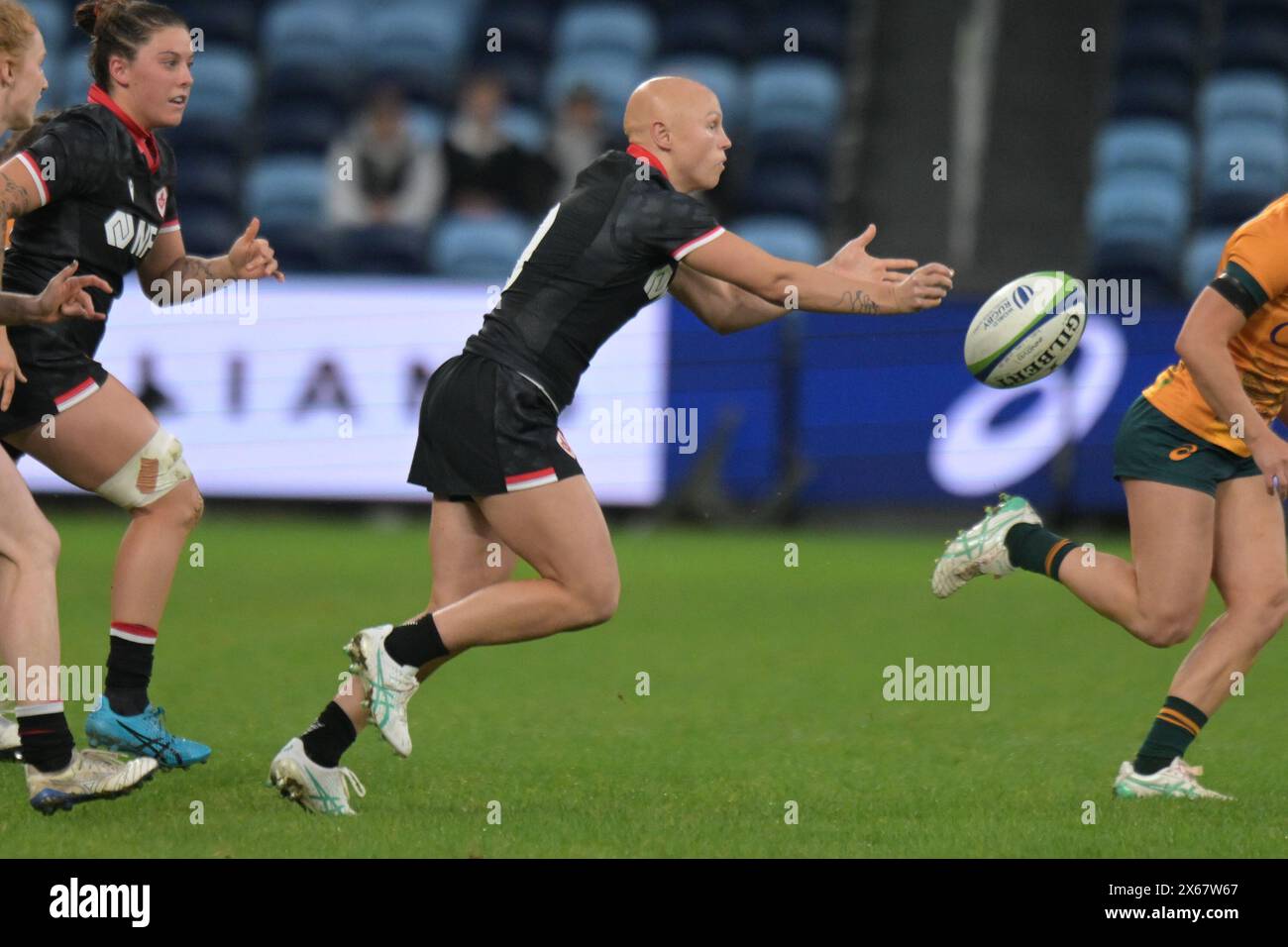 Sydney, Australia. 11 maggio 2024. La squadra femminile di rugby Olivia Apps of Canada è vista in azione durante la partita Pacific Four Series 2024 tra Australia e Canada tenutasi all'Allianz Stadium. Punteggio finale; Australia 17:33 Canada. Credito: SOPA Images Limited/Alamy Live News Foto Stock