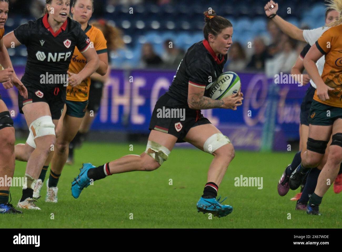 Sydney, Australia. 11 maggio 2024. Gabrielle Senft della squadra canadese di rugby è vista in azione durante la partita Pacific Four Series 2024 tra Australia e Canada tenutasi all'Allianz Stadium. Punteggio finale; Australia 17:33 Canada. Credito: SOPA Images Limited/Alamy Live News Foto Stock