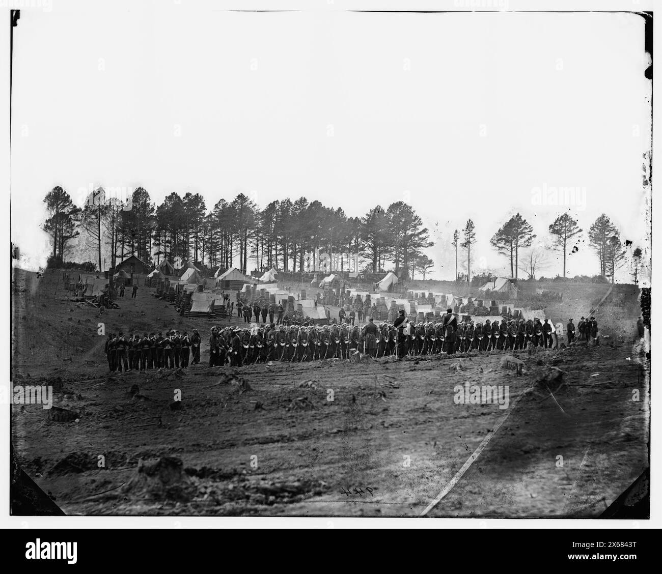 Brandy Station, Virginia. Supporto di guardia della 114th Pennsylvania Infantry (1st Division, 3d Corps), fotografie della guerra civile 1861-1865 Foto Stock