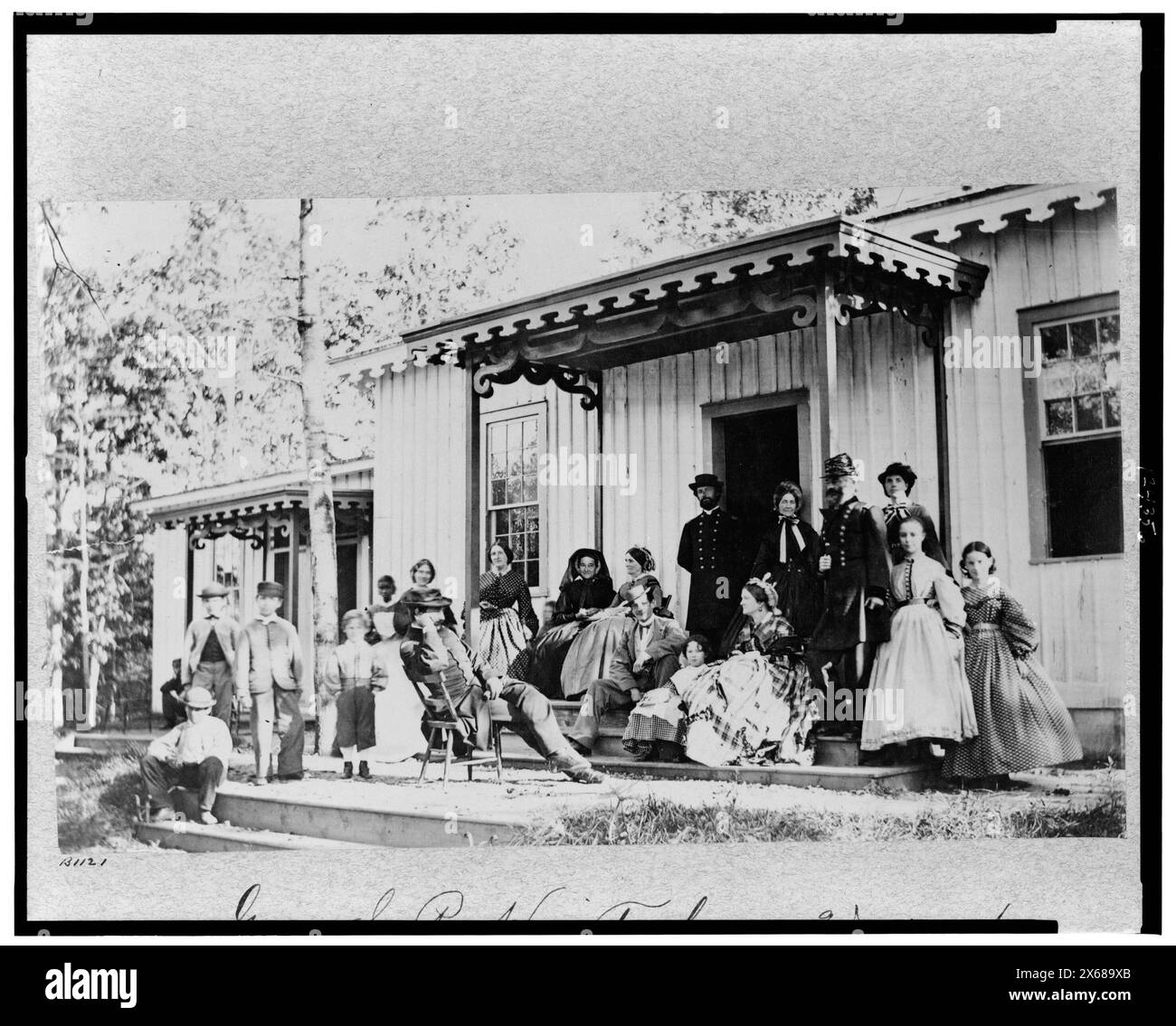 Generale S. P. Heintzelman e gruppo, campo di convalescenza, vicino ad Alessandria, Virginia, Civil War Photos 1861-1865 Foto Stock