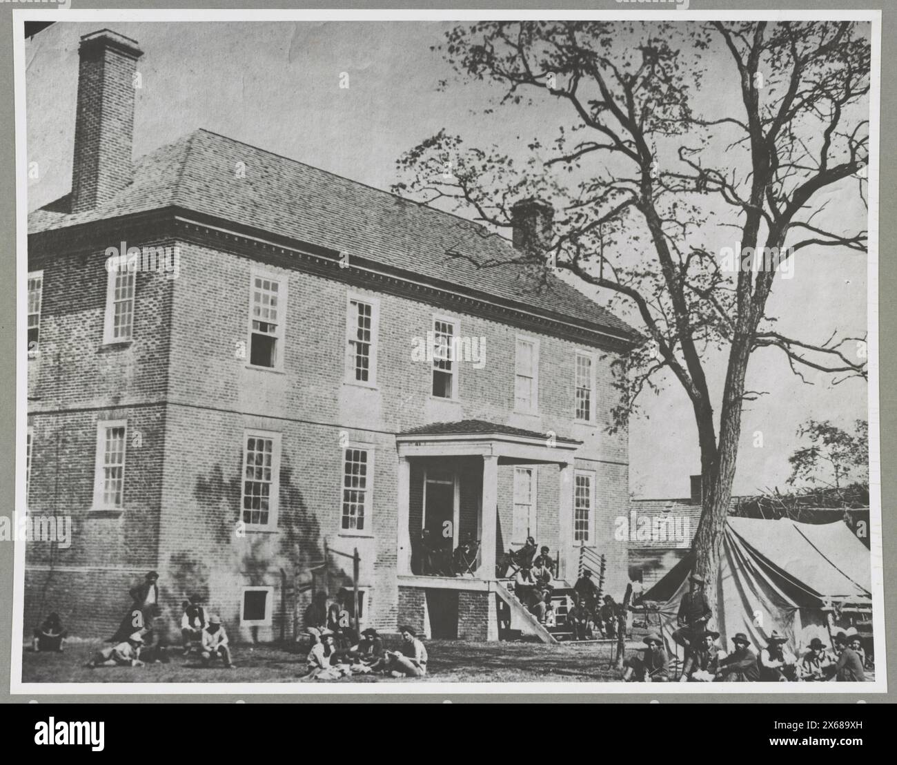 Casa di Bolling originariamente chiamata 'Mitchell's' (in seguito 'Bull Hill'), probabilmente situata a Hopewell, Virginia, fotografie della Guerra civile 1861-1865 Foto Stock