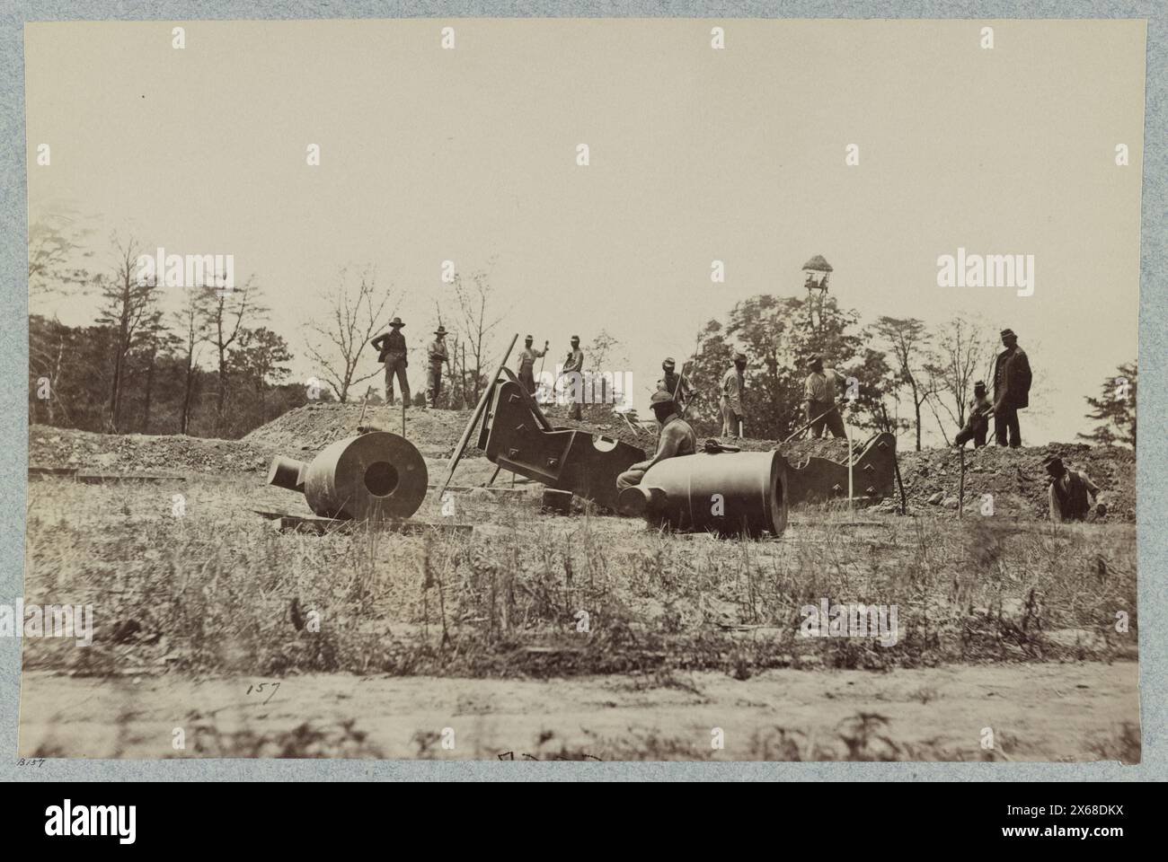 Batteria Crow's Nest e punto di osservazione di fronte a Petersburg, Virginia, fotografie della Guerra civile 1861-1865 Foto Stock