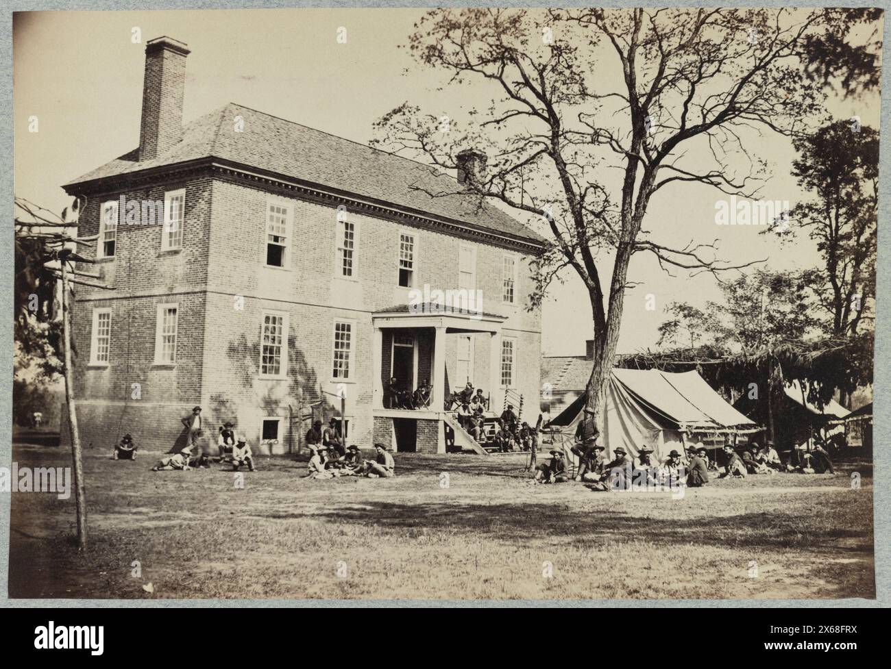 Casa di Bolling originariamente chiamata 'Mitchell's' (in seguito 'Bull Hill'), probabilmente situata a Hopewell, Virginia, fotografie della Guerra civile 1861-1865 Foto Stock