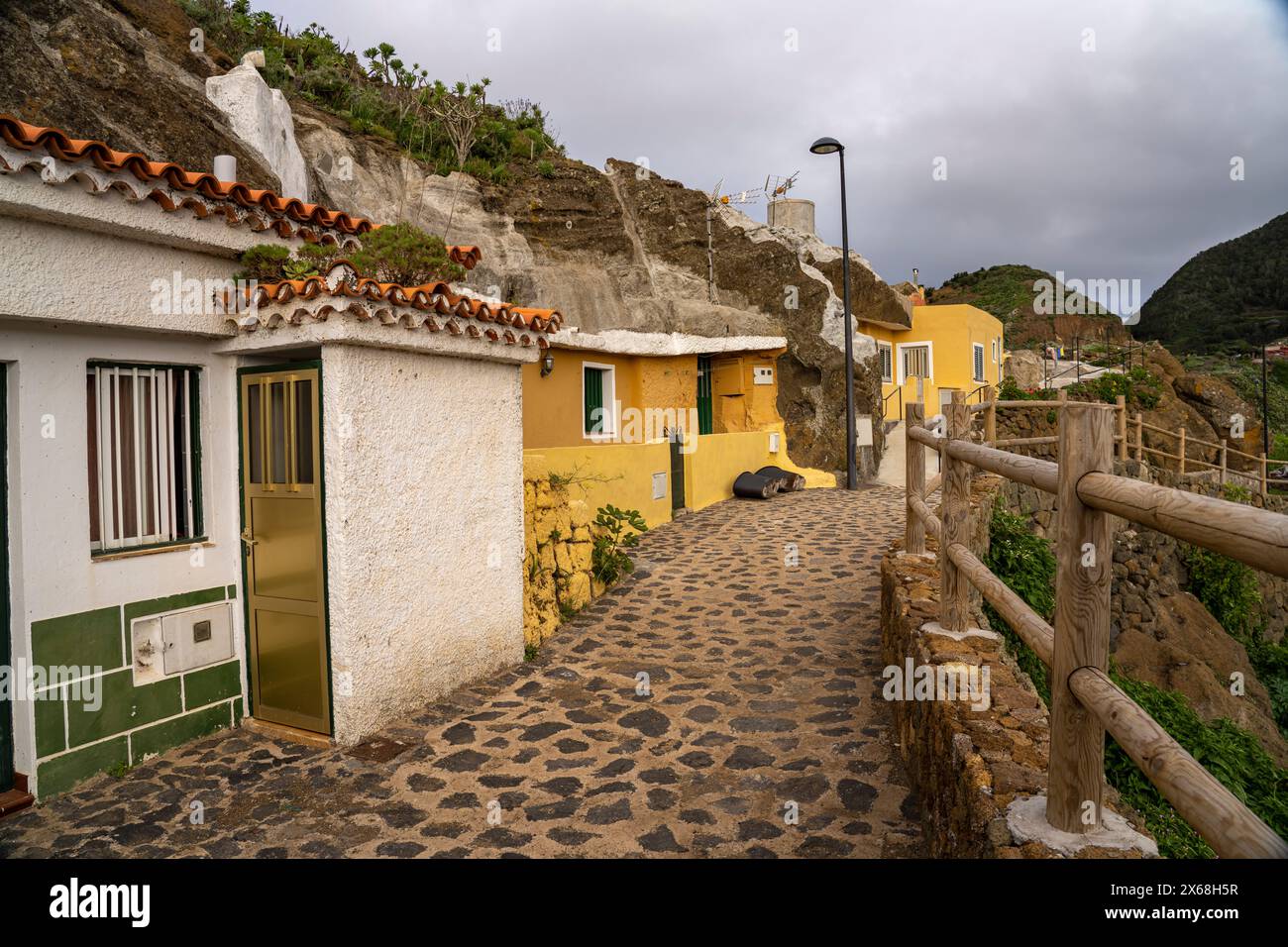 Il villaggio grotta di Chinamada, Tenerife, Isole Canarie, Spagna Foto Stock
