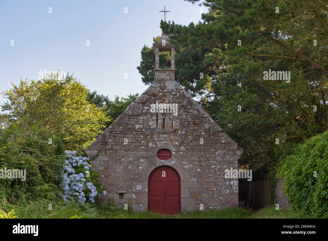 La Cappella di San Carlo Borromée (XVII secolo) dell'ex maniero di Kerigou en Trégondern a Saint-Pol-de-Léon. Foto Stock