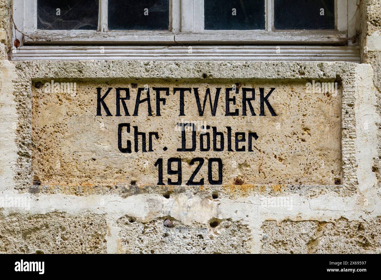 Bad Urach - Seeburg, la centrale elettrica di Seeburg fu costruita nel 1920 da Christian Döbler e fu utilizzata per fornire energia elettrica ai cementifici di Münsingen. La centrale elettrica può essere visitata su richiesta presso la società di servizi pubblici di Münsingen Foto Stock