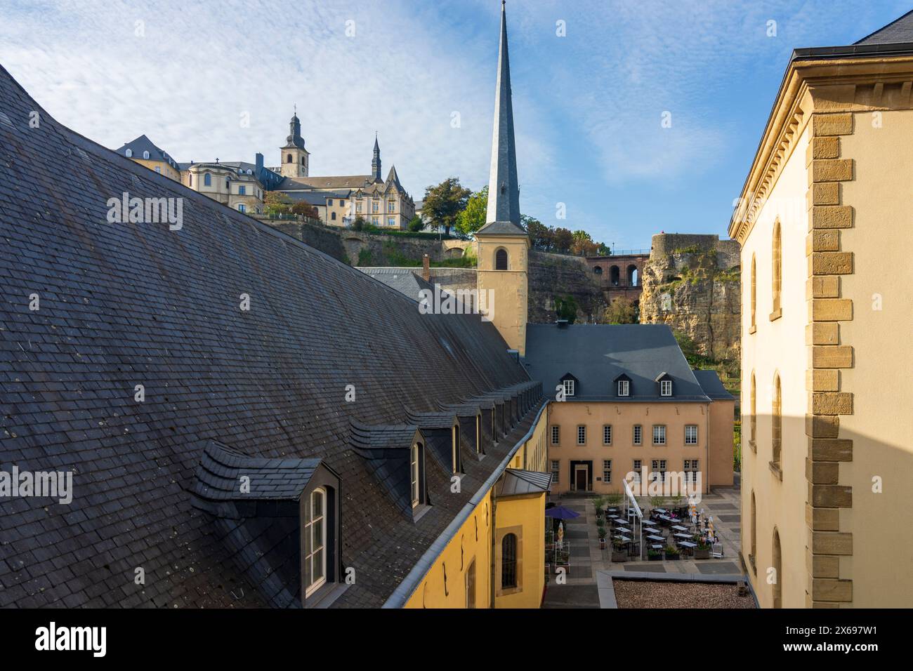 Città di Lussemburgo (Lussemburgo, Letzebuerg), Abbazia di Neimenster (Abtei Neimenster, Abbaye de Neimenster, Abtei Neumünster, Abbazia di Neumünster) in Lussemburgo Foto Stock