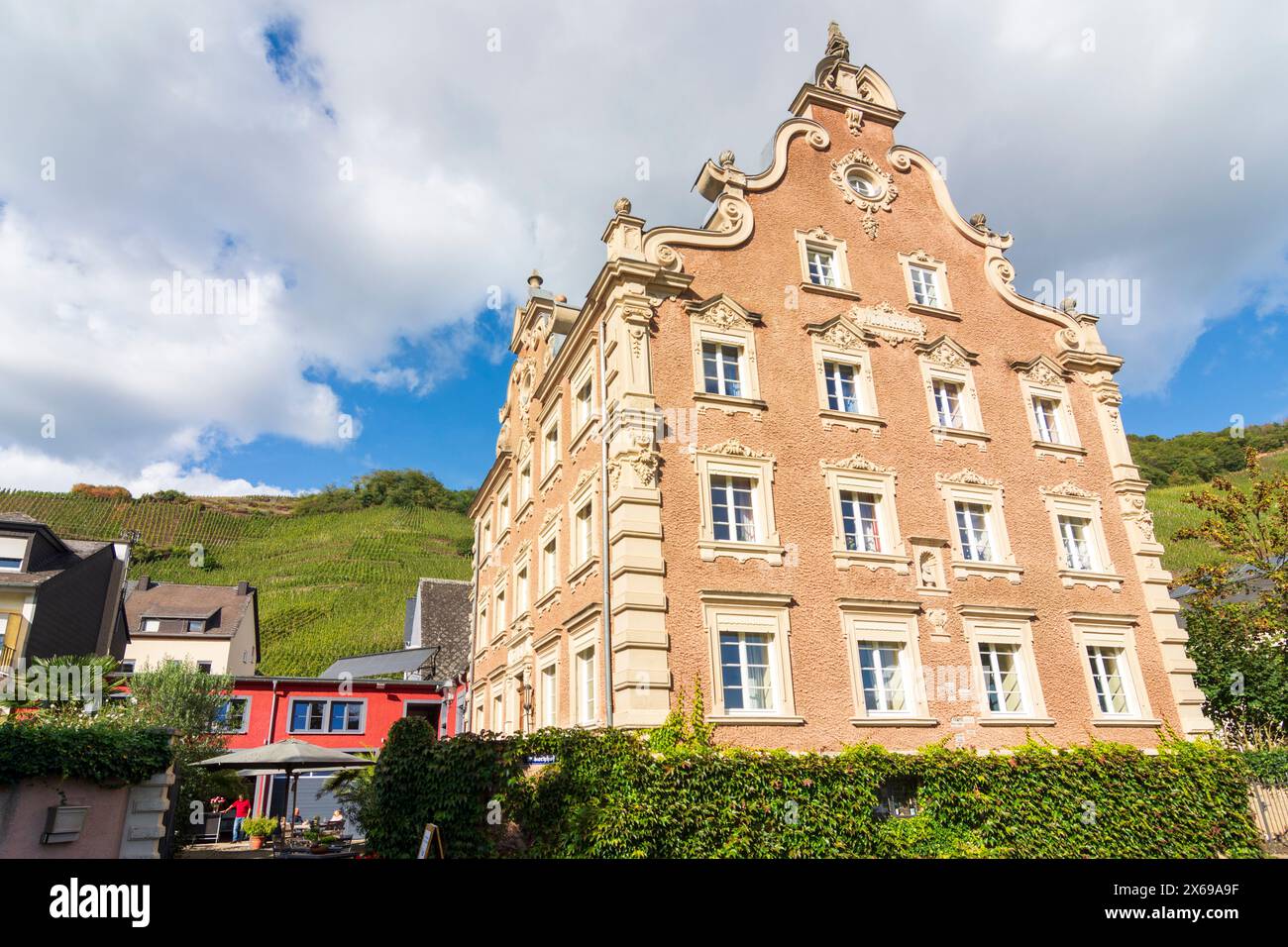 Ürzig, House Mönchshof, regione di Mosel, Renania-Palatinato, Germania Foto Stock