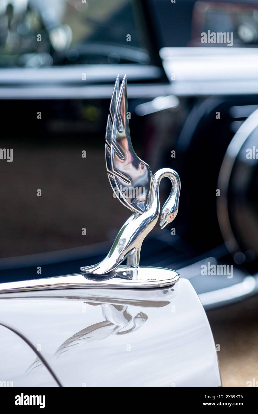 Mascotte di cigno Packard al Concours of Elegance - Hampton Court Palace 2022 Foto Stock