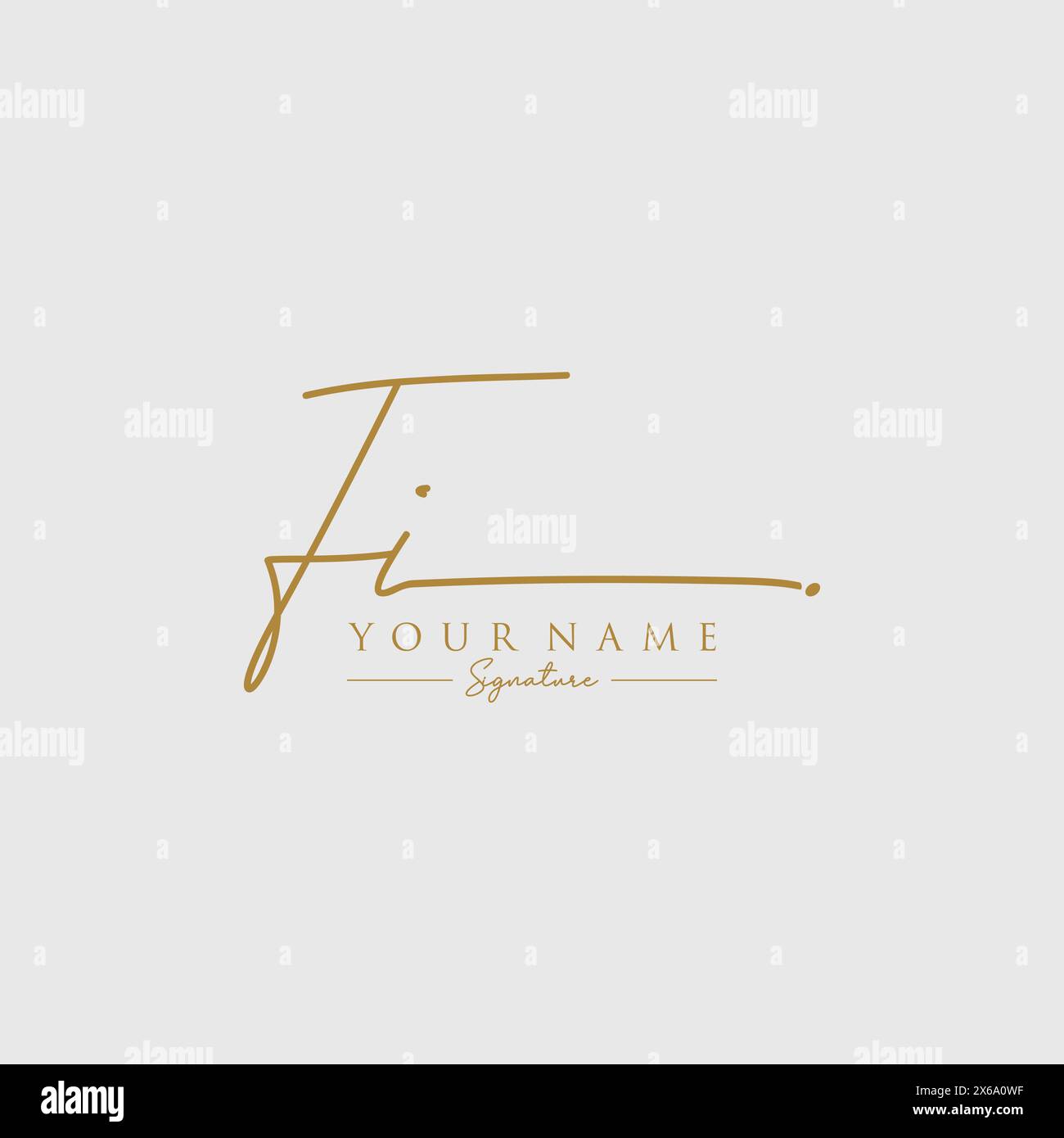 Modello logo firma FI Illustrazione Vettoriale