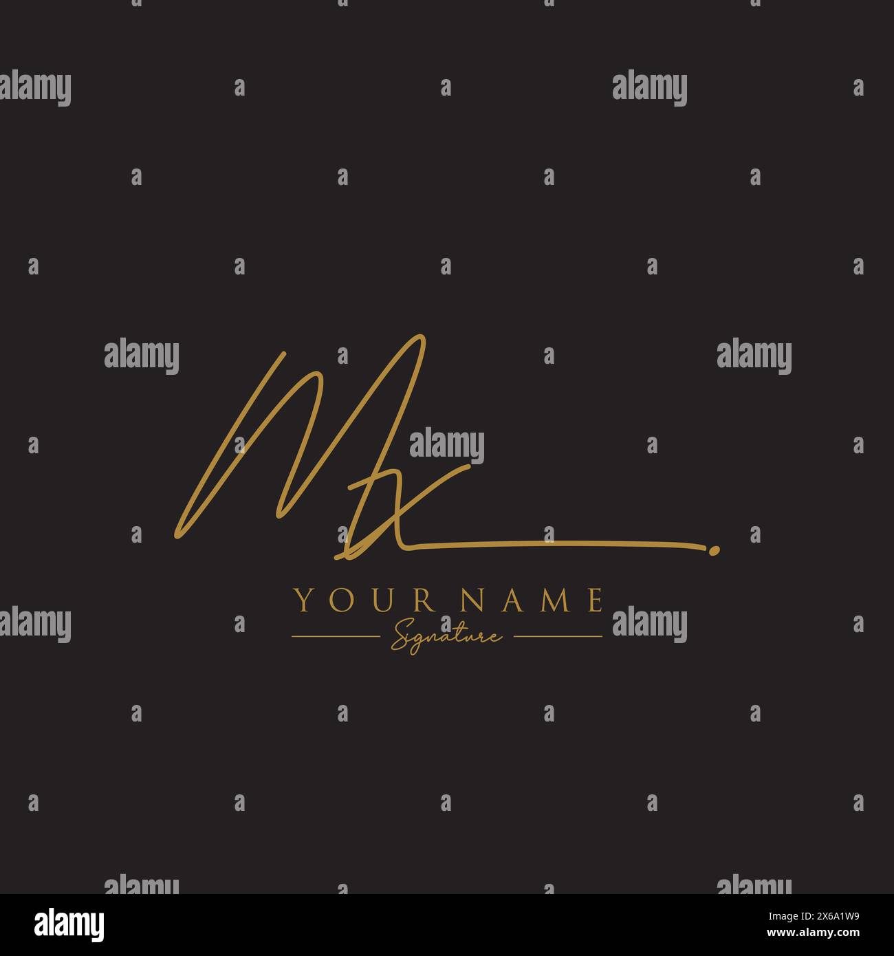 Modello logo MX Signature Illustrazione Vettoriale