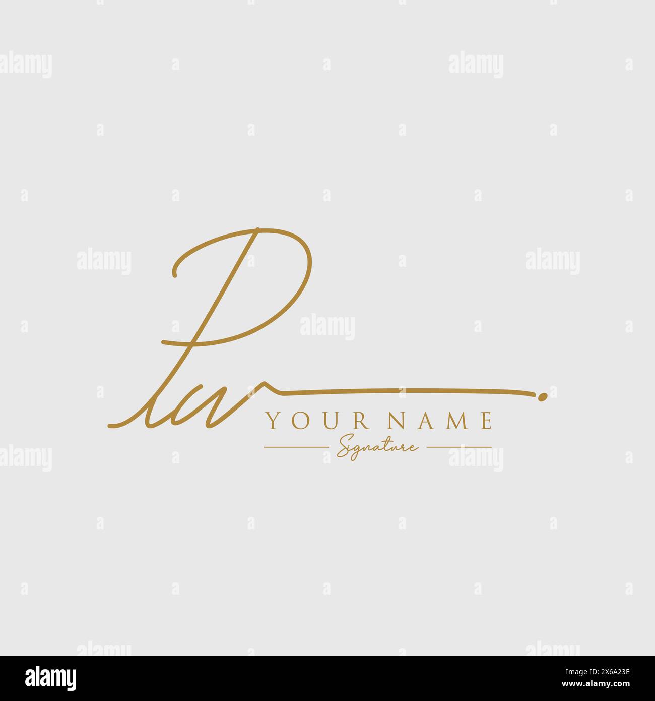 Modello logo firma PW Illustrazione Vettoriale