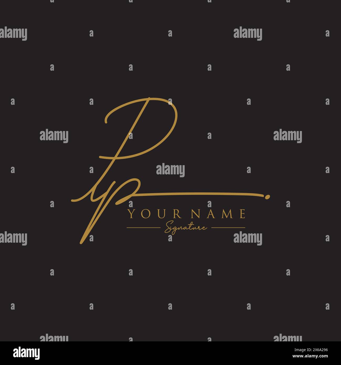 Modello logo firma PP Illustrazione Vettoriale