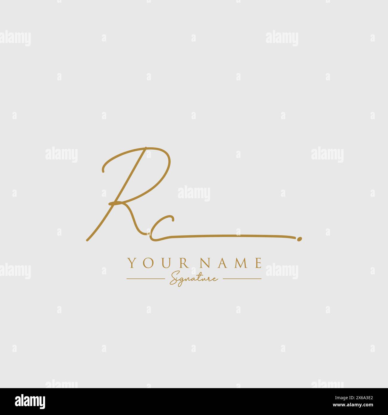 Modello del logo della firma RC Illustrazione Vettoriale