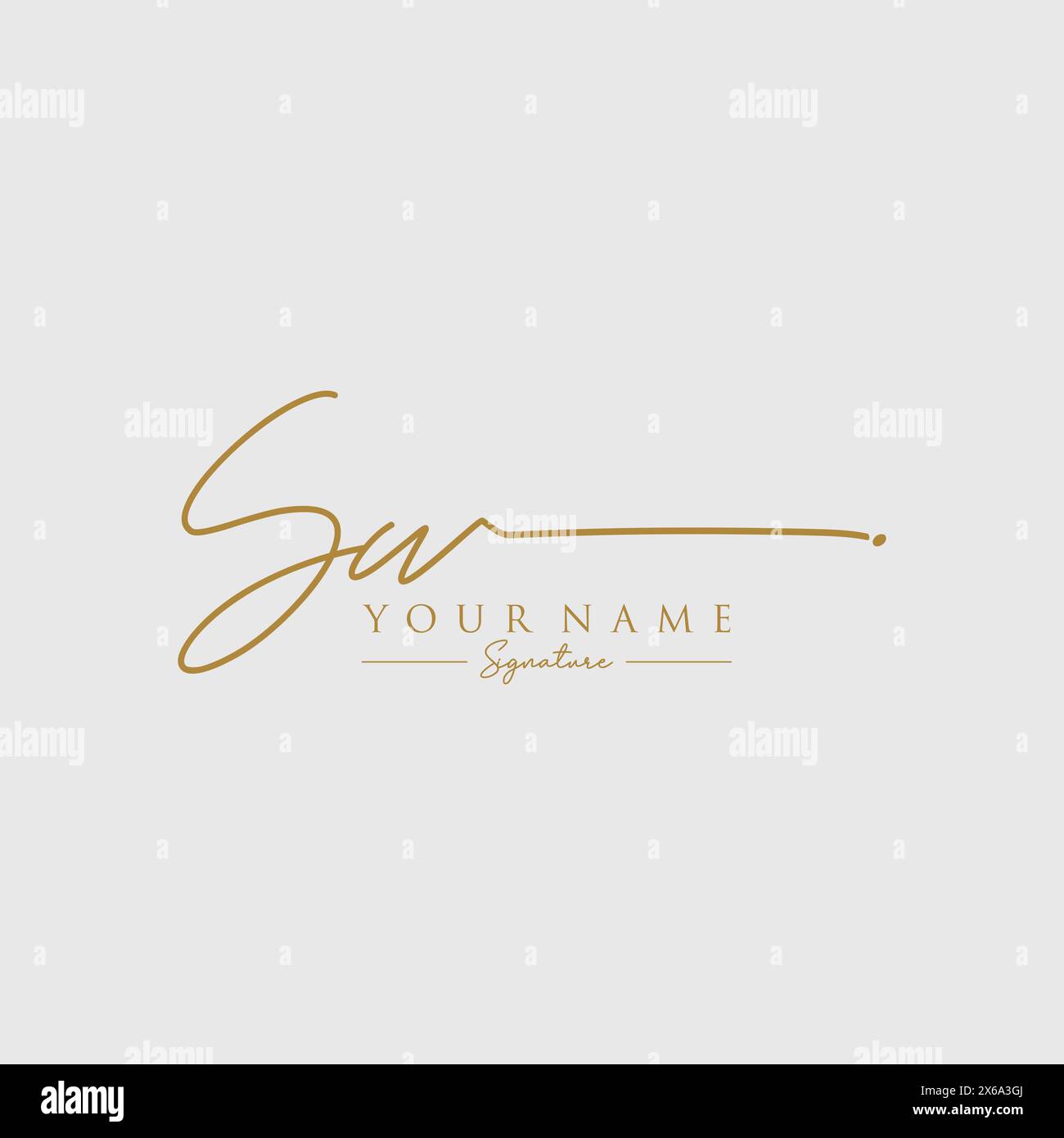 Modello logo firma SW Illustrazione Vettoriale