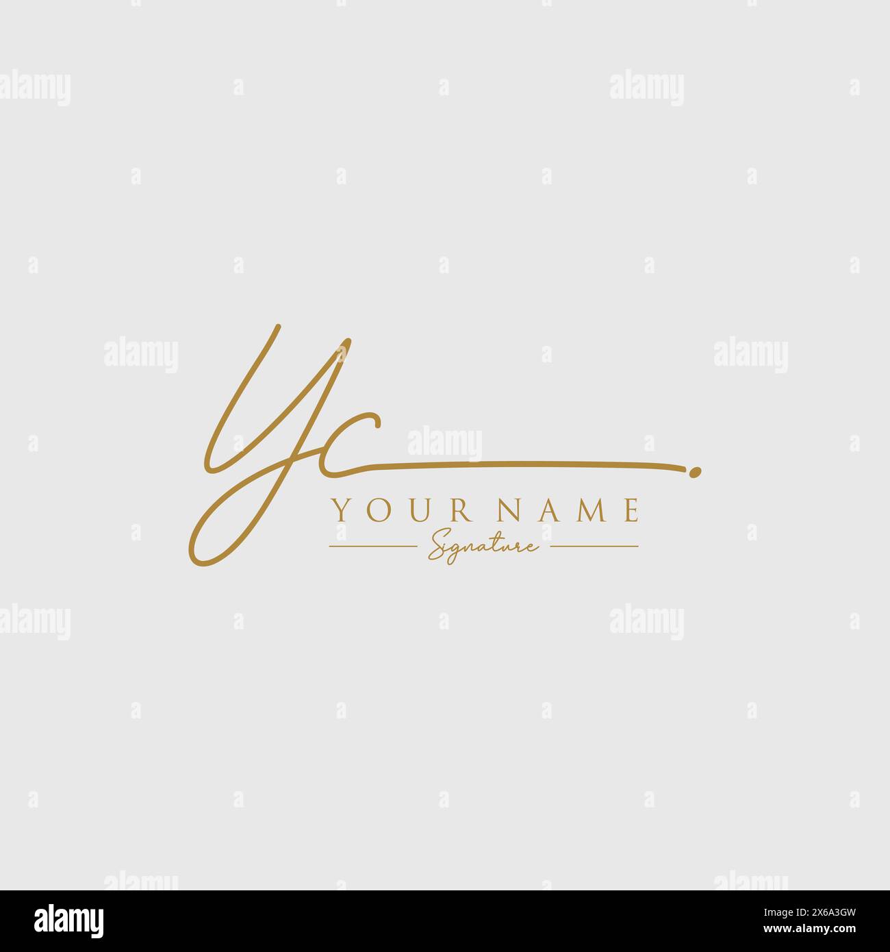 Modello logo YC Signature Illustrazione Vettoriale