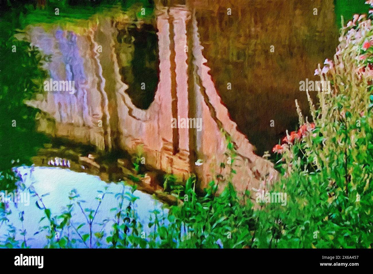 Reflection, Dundas Aqueduct, Limpley Stoke, Wiltshire, Inghilterra. Foto Stock