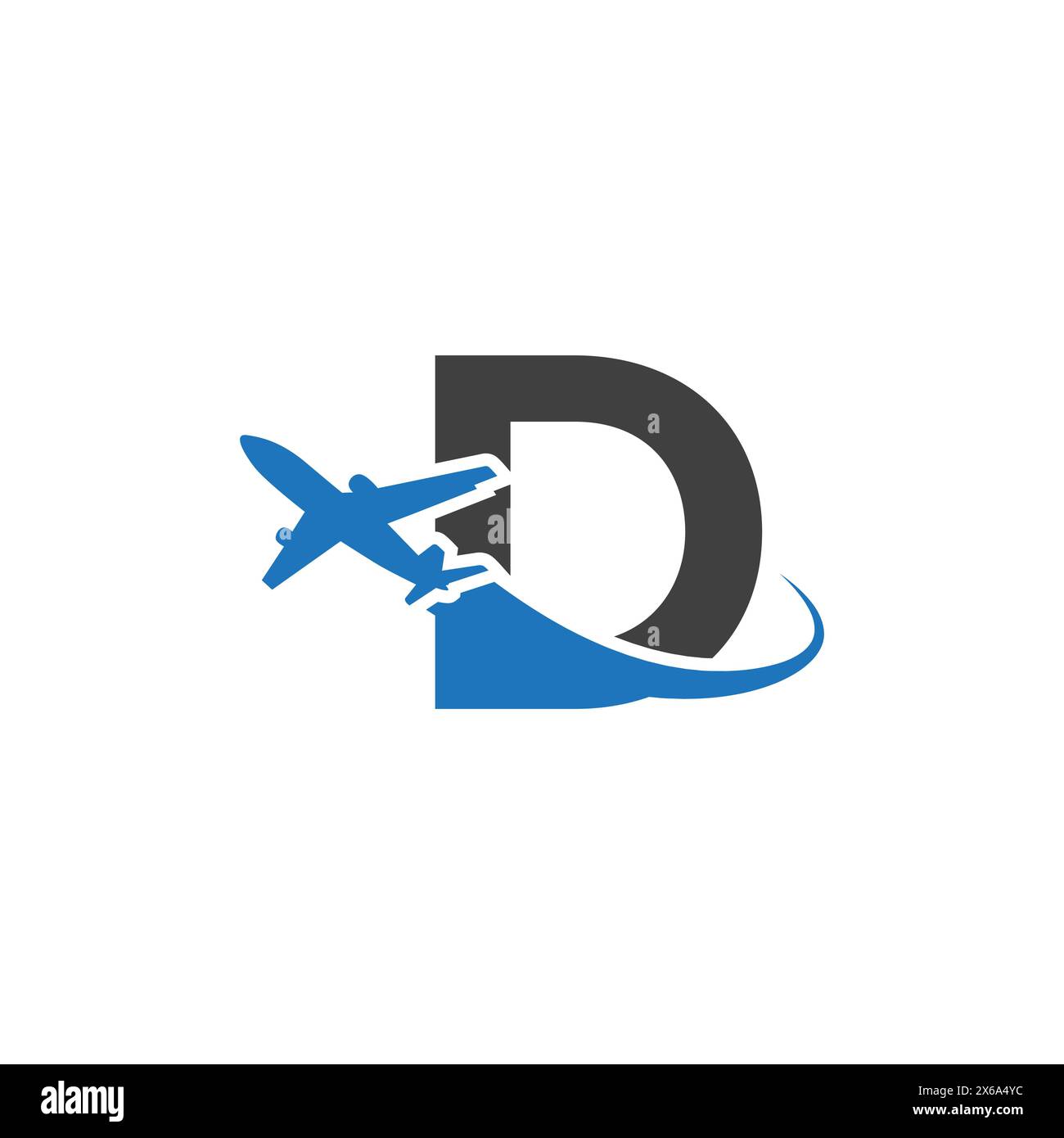 Logo D Letter con aereo Illustrazione Vettoriale