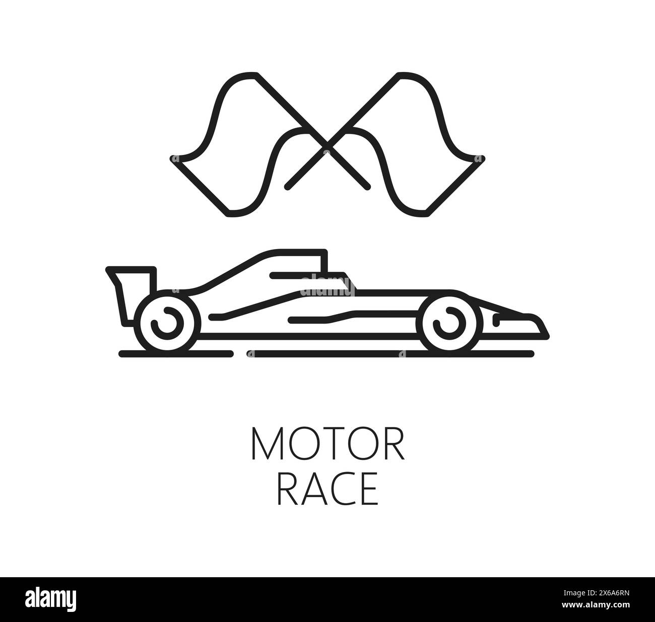 Icona di viaggio e vacanza a Singapore delle corse automobilistiche o della mostra automobilistica, simbolo vettoriale. Attrazione turistica e turistica di Singapore e mostra di attrezzature o evento di corse automobilistiche, icona per turismo e viaggi o vacanze Illustrazione Vettoriale